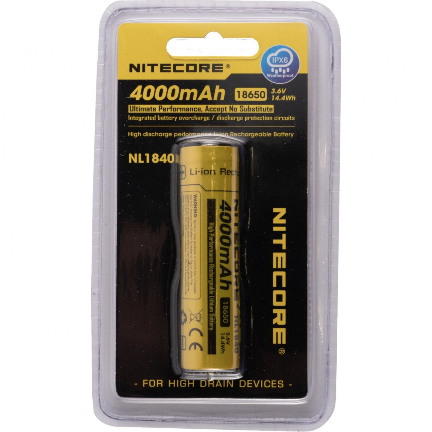 NITECORE NL1840 18650 3.6v 4000mAh 0650. Купить Аккумулятор на