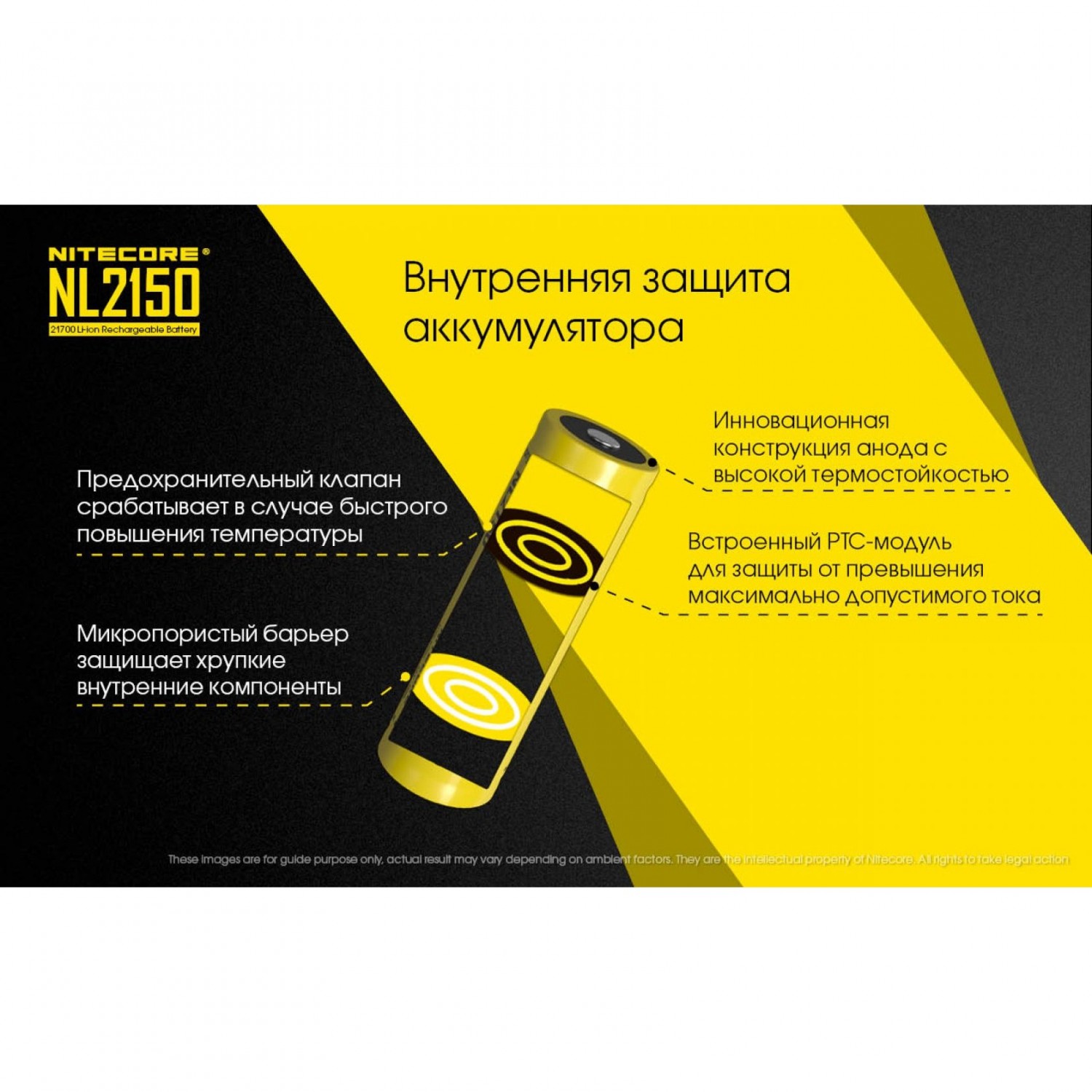 NITECORE NL2150i 21700 3.6v 5000mAh 15А 19712. Купить Аккумулятор на  Официальном Сайте NITECORE в России.