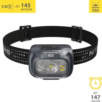 Налобный фонарь NITECORE NU31 SLATE GREY PRIMARY Налобный фонарь NITECORE NU31 SLATE GREY PRIMARY